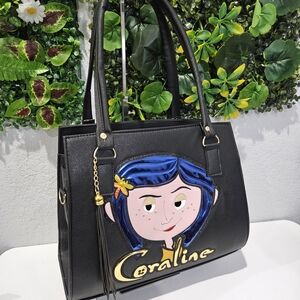 Coraline Character Black Tote Bag